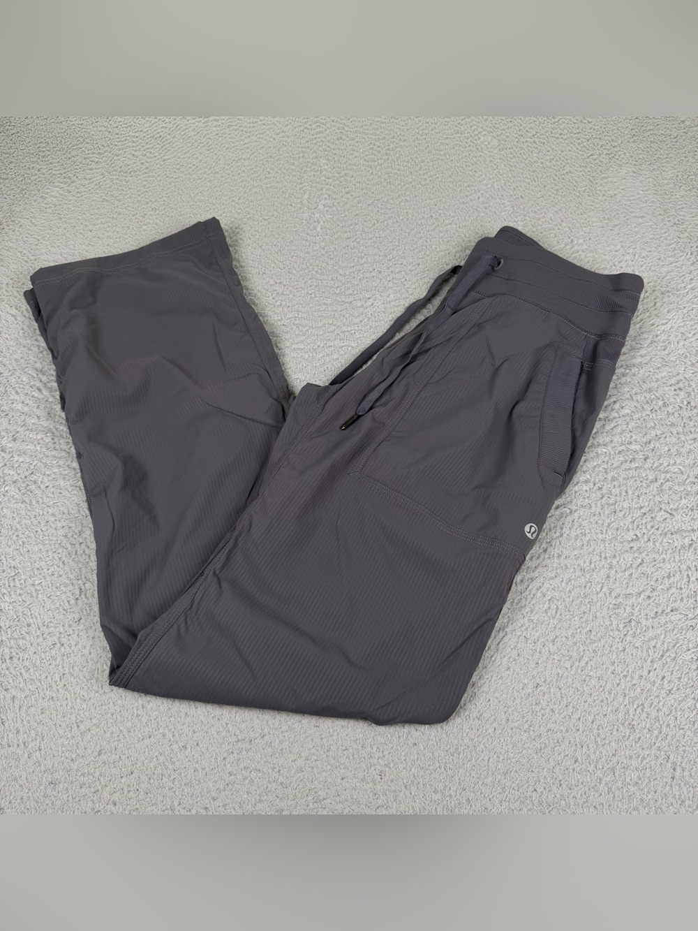 Lululemon Dance Studio Mid Rise Pants Womens 4 Gray Drawstrings Athletic Preppy